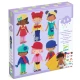 Kreativní sada DJECO pro děti s 12 postavami a samolepící plstí na oblékání, vyrobená z ekologického FSC® papíru.