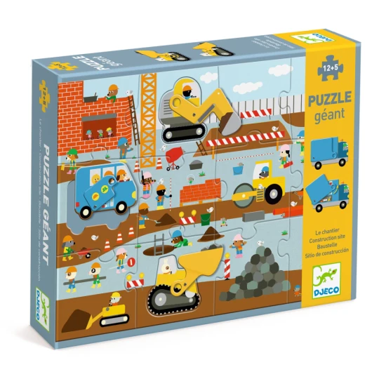 Obrovské puzzle se stavebními stroji: Zábava pro chytré ručičky