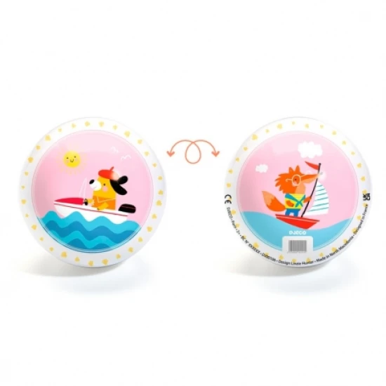 Djeco míč Love boat 12 cm – malý ilustrovaný míček s námořním motivem