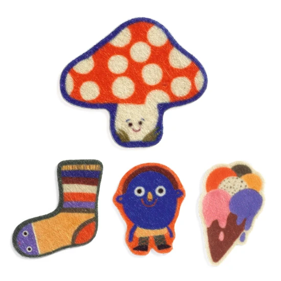 Plstěné samolepky Velká zábava 60 ks