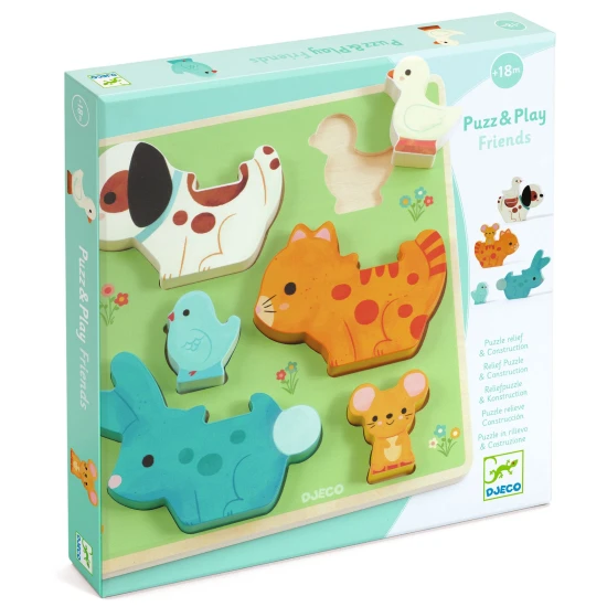 Dřevěné puzzle Kamarádi zvířátka