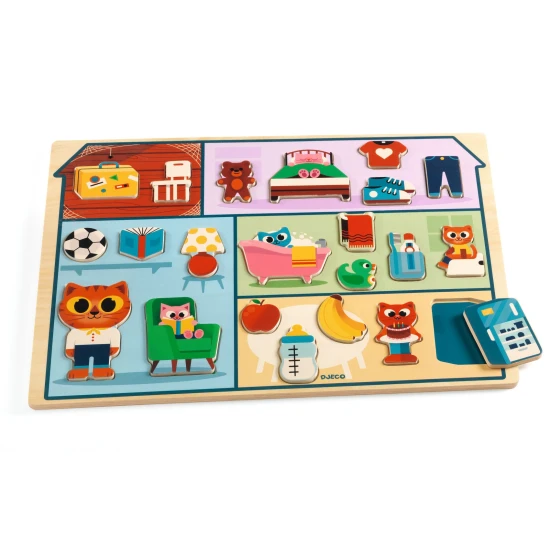 Dřevěné edukační puzzle Dům