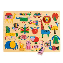 Dřevěné vkládací puzzle Puzzlo Geo