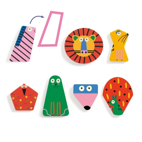 Dřevěné vkládací puzzle Puzzlo Geo