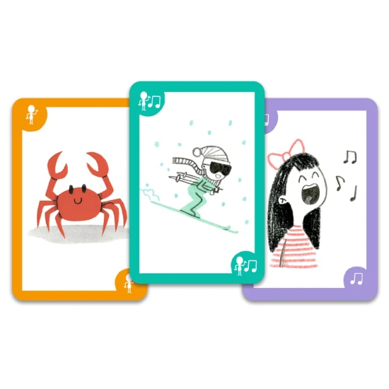 Karetní hra Bez slovíček - pantomima a zvuky pro děti a dospělé, rozvíjí kreativitu a představivost.