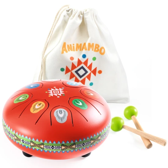 Kovový červený buben Animambo