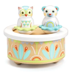 Dřevěná hrací skříňka Medvěd a sova