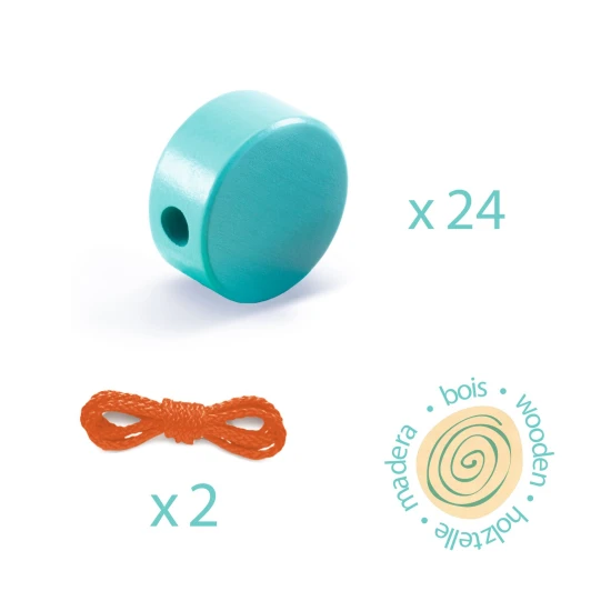 Navlékání dřevěných korálků Tvary