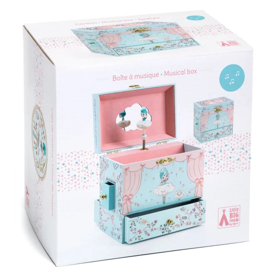 Balerína na pódiu: hrací skříňka se 3 zásuvkami