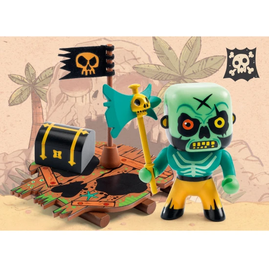 Arty Toys figurka pirát Skull s vorem a truhlou