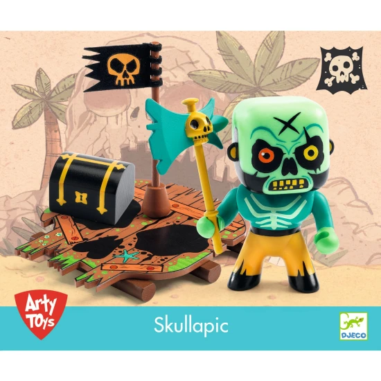 Arty Toys figurka pirát Skull s vorem a truhlou