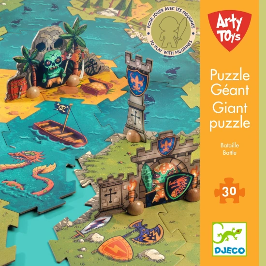 Arty Toys Obrovské puzzle Bitva Piráti vs Rytíři 30 ks