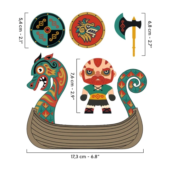 Arty Toys figurka Viking Drak Barbarious na lodi