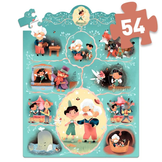 Pohádkové puzzle Pinocchio 54 ks