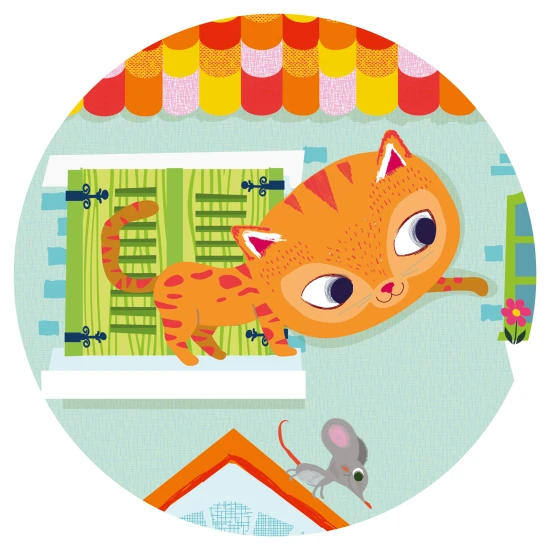 Siluetové puzzle: Kočička