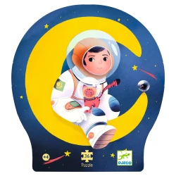Siluetové puzzle: Astronaut na Měsíci (36 dílků)
