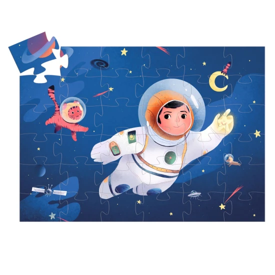 Siluetové puzzle: Astronaut na Měsíci (36 dílků)