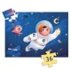 Siluetové puzzle: Astronaut na Měsíci (36 dílků)
