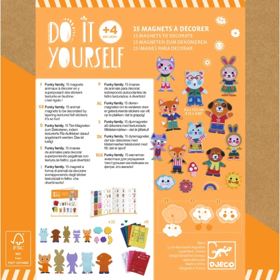 Kreativní sada na ozdobení zvířátek: Mozaika a plstěné nálepky s 3D efektem