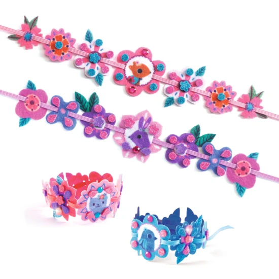 DIY Náramky Nejlepší přátelé DIY náramky pro děti djeco – kreativní sada s plstěnými náramky, pěnovými nalepkami a kamínky