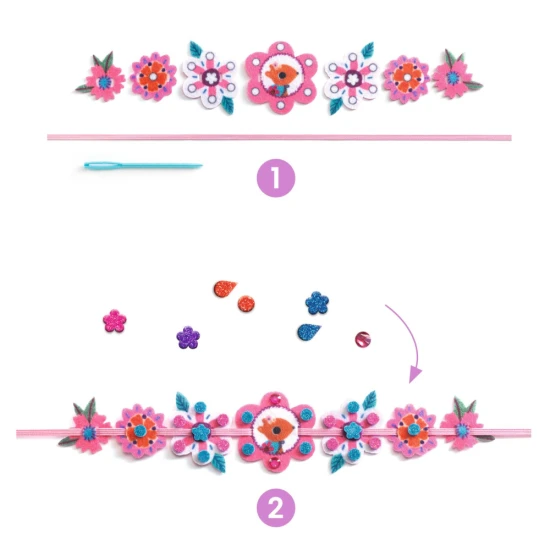 DIY Náramky Nejlepší přátelé DIY náramky pro děti djeco – kreativní sada s plstěnými náramky, pěnovými nalepkami a kamínky