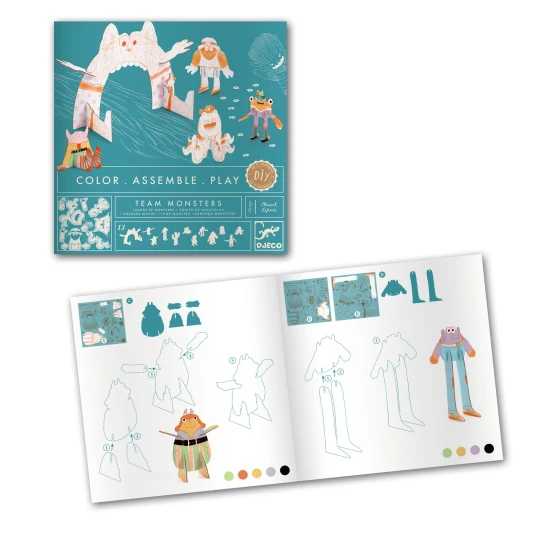 Kartonová 3D kreativní sada Team monsters