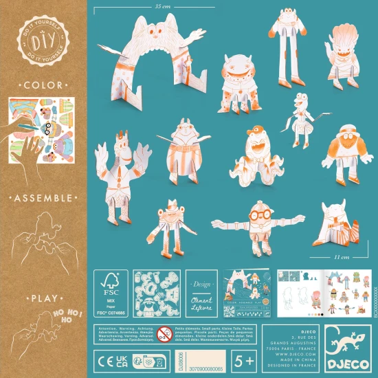 Kartonová 3D kreativní sada Team monsters