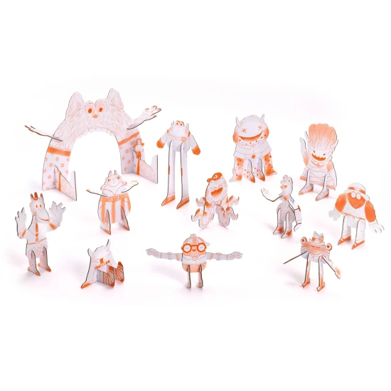 Kartonová 3D kreativní sada Team monsters
