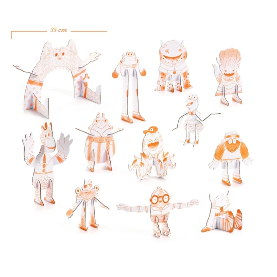 Kartonová 3D kreativní sada Team monsters