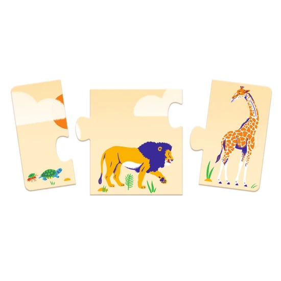 Postupové puzzle – Africká zvířata (malý, větší, největší)