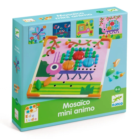 Mini Animo mozaika - dětská hračka s barevnými kolíčky a obrázky zvířátek