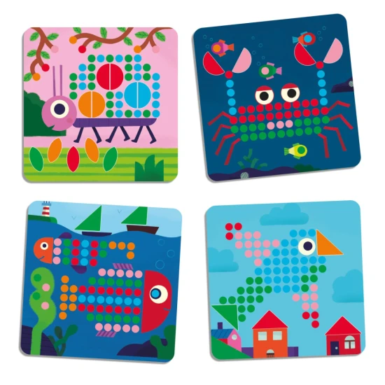 Mini Animo mozaika - dětská hračka s barevnými kolíčky a obrázky zvířátek