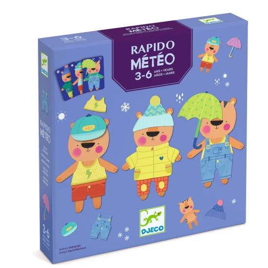 Hra Rapido Meteo. kde hráči soutěží v tom, kdo dříve oblékne svého tygra podle toho, jak si zapamatoval instrukce od spoluhráče. 