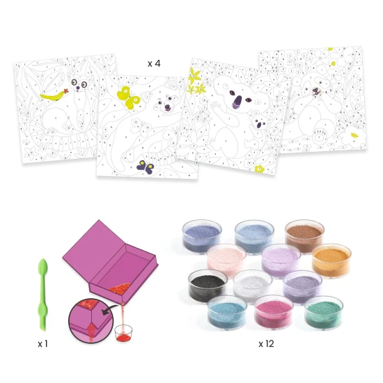 Tvoření s barevným pískem Sametové tlapky