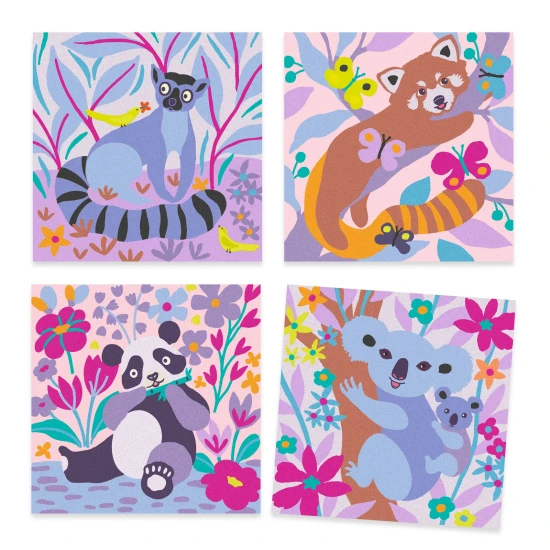 Tvoření s barevným pískem Sametové tlapky