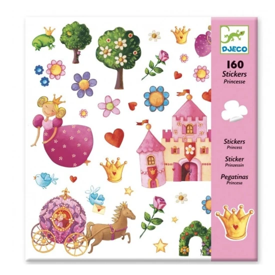 Samolepky Princezny 160 ks DJeco