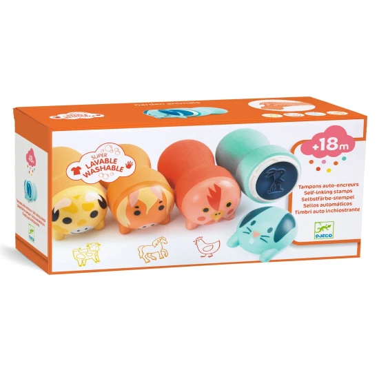 Zvířátka z hospodyřství: Samonamáčecí razítka pro mrňousky