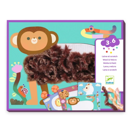 Fluffy friends – dětská kreativní sada se zvířátky, vlnou a suchým zipem