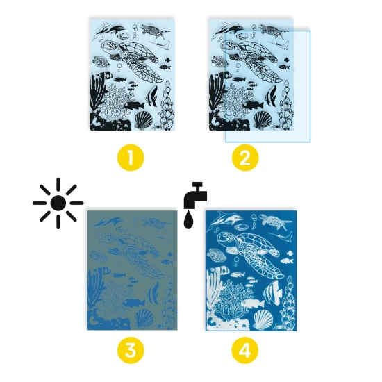 Kreativní kyanotypová sada Podmořský svět