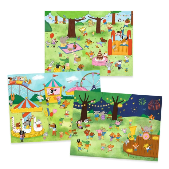 Tvoření s obtisky Čas na párty Djeco – zábavná kreativní aktivita pro děti s více než 100 obrázky pro přenos.	