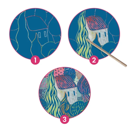 Vyškrabovací obrázky podle Vincenta van Gogha