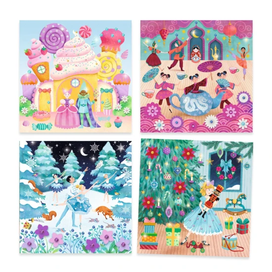 Louskáček – Příběhy z pohádek na ozdobení, sada s obtiskovými fóliemi, papírovými květy a samolepícími kamínky