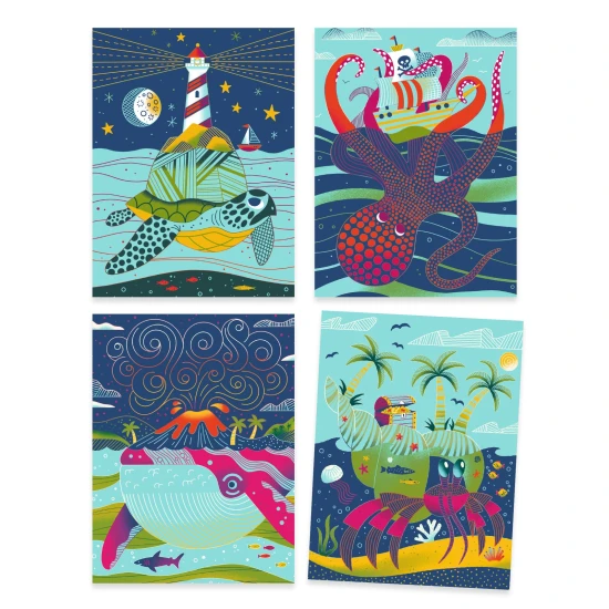 Vyškrabovací obrázky: Pod hladinou