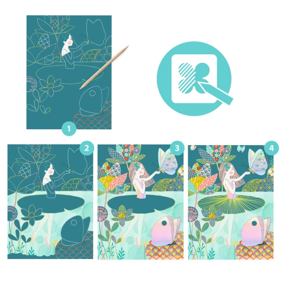 Vyškrabávací obrázky Jezírko s duhovým leskem