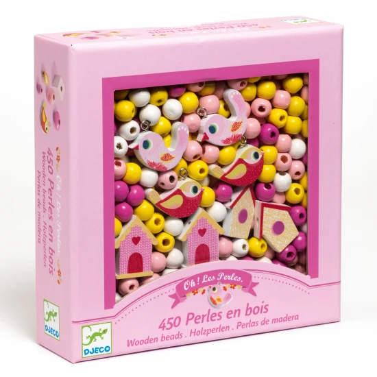 Dřevěné korálky: Ptáčci