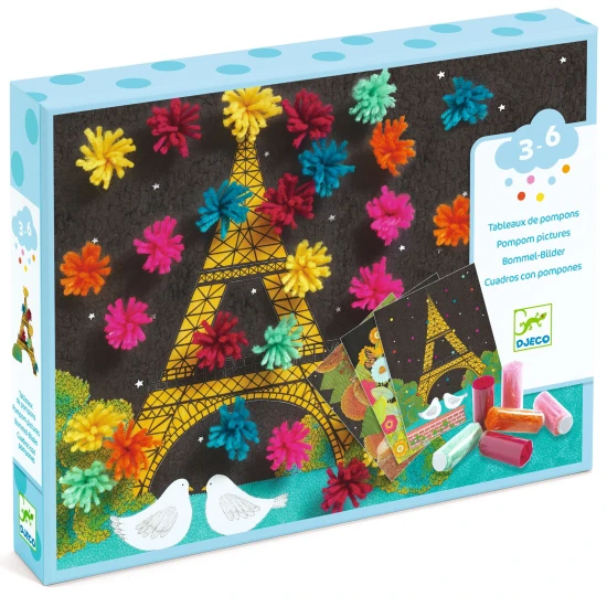 Koláž ze samolepicích bambulek