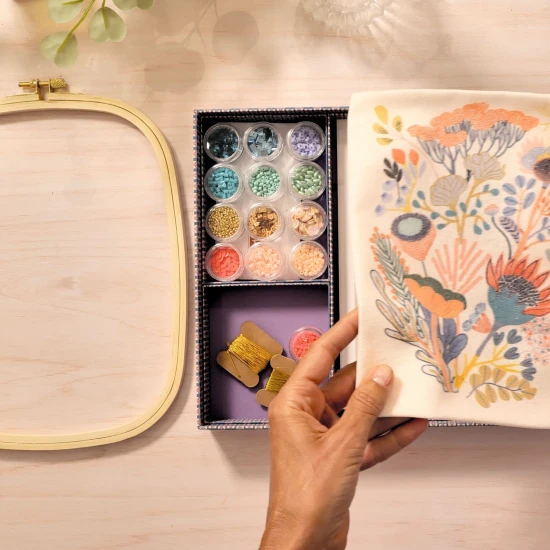 Korálkování na plátně Květiny Ateliér 58