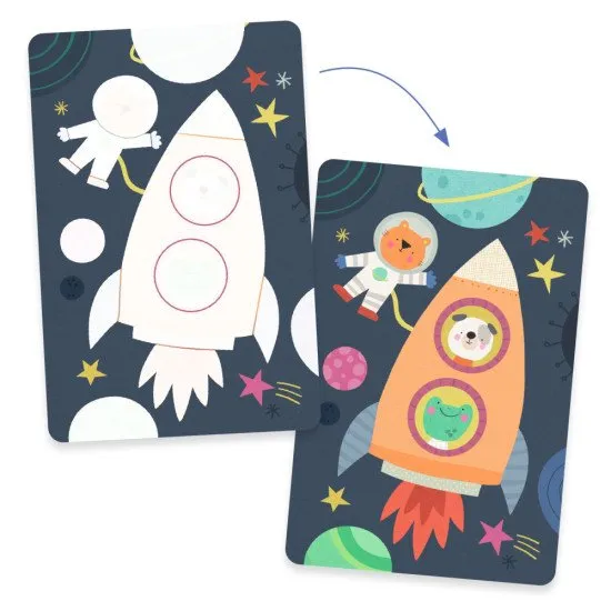 Opakovaně použitelná malá kreativní sada 4 obrázků pro magické vybarvování vodou.