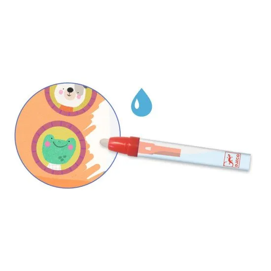 Opakovaně použitelná malá kreativní sada 4 obrázků pro magické vybarvování vodou.