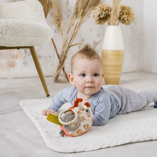 Závěsná senzorická hračka s kousátkem Ježek pro rozvoj smyslů Dolce